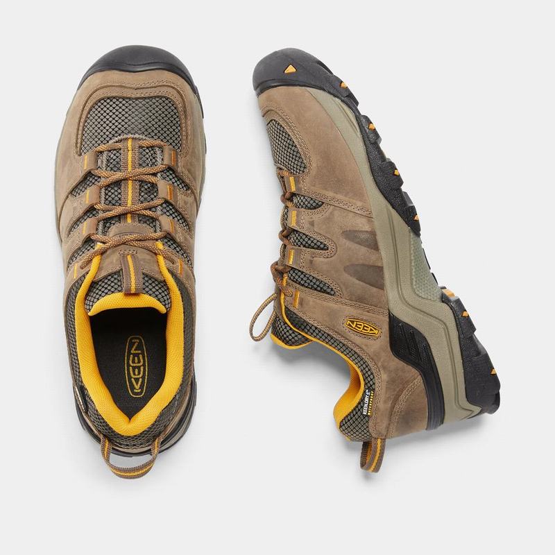 Keen Gypsum II Waterproof Mens Hiking Shoes Brown/Yellow Online NZ (1564-WMJQK)